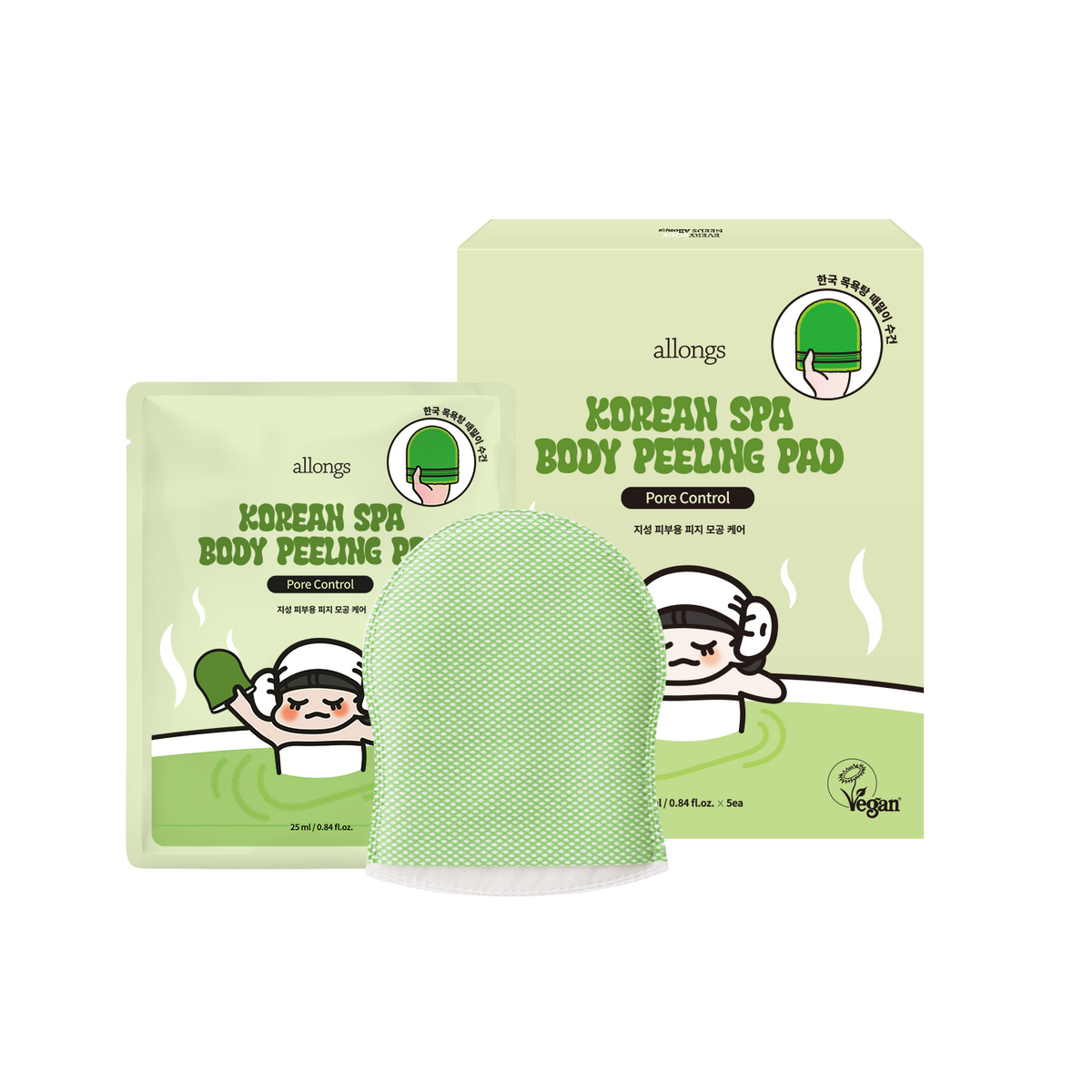 allongs Korean Spa Body Peeling Discovery Duo (Korean Spa Body Peeling Pad Soft+Korean Spa Body Peeling Pad Pore Control)