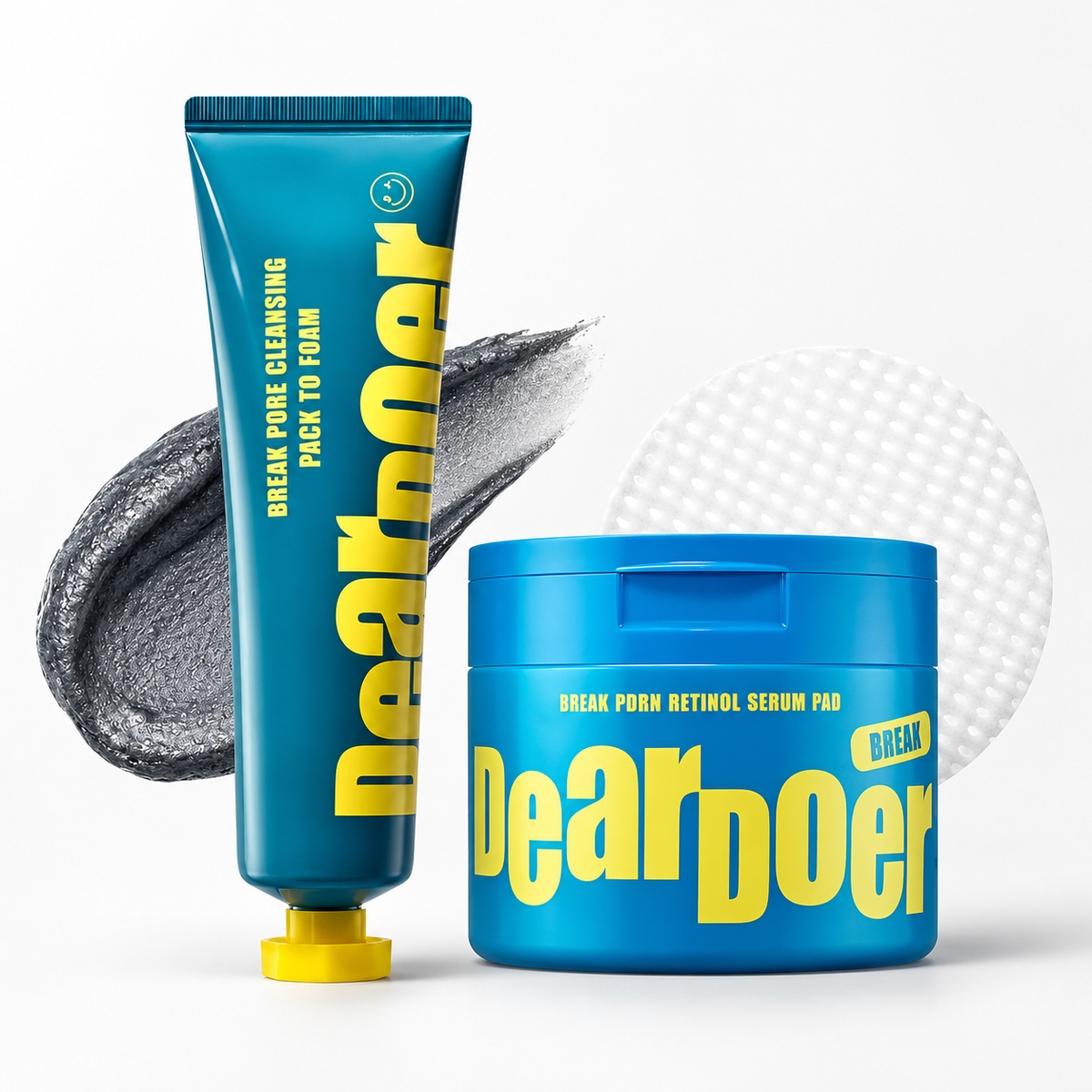 deardoer Pore Reset & Retinol Pad Duo (Break Pore Cleansing Pack to Foam+Break PDRN Retinol Serum Pad)