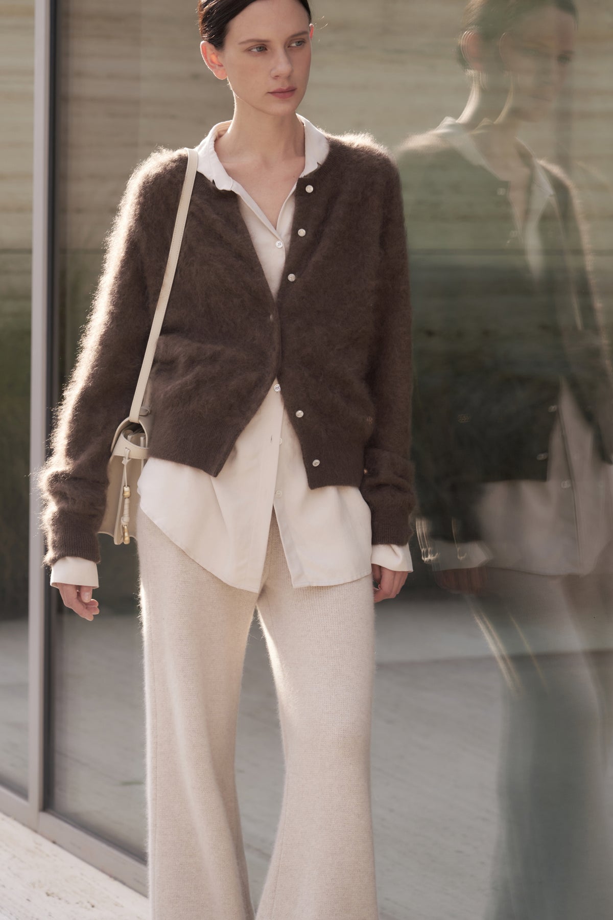 UMER_Ether Cashmere Cardigan Marron Brown