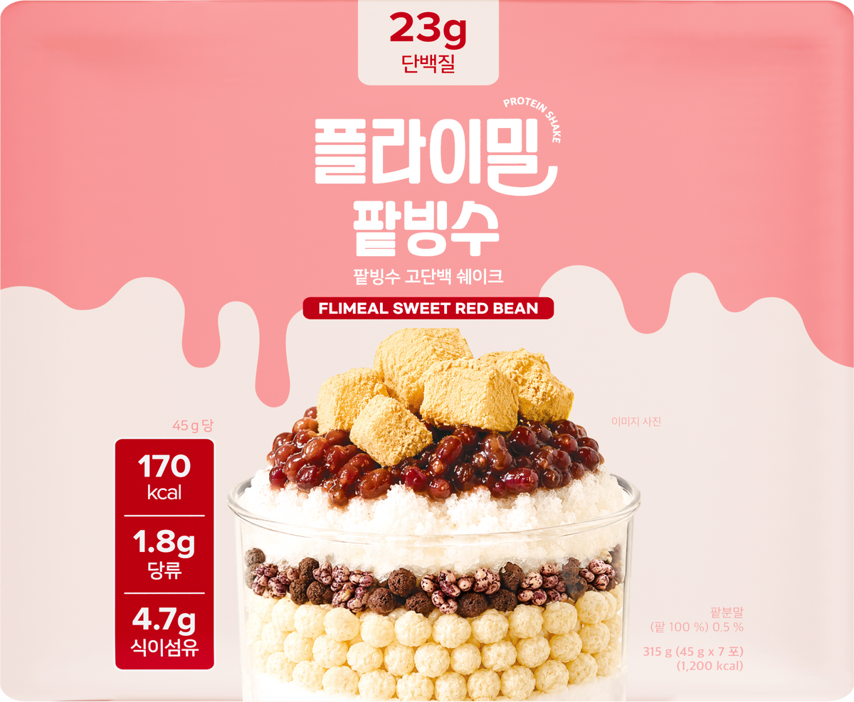 [NEW ITEM] Flimeal Sweet Red Bean Protein Shake Pouch 315g (45g*7ea)