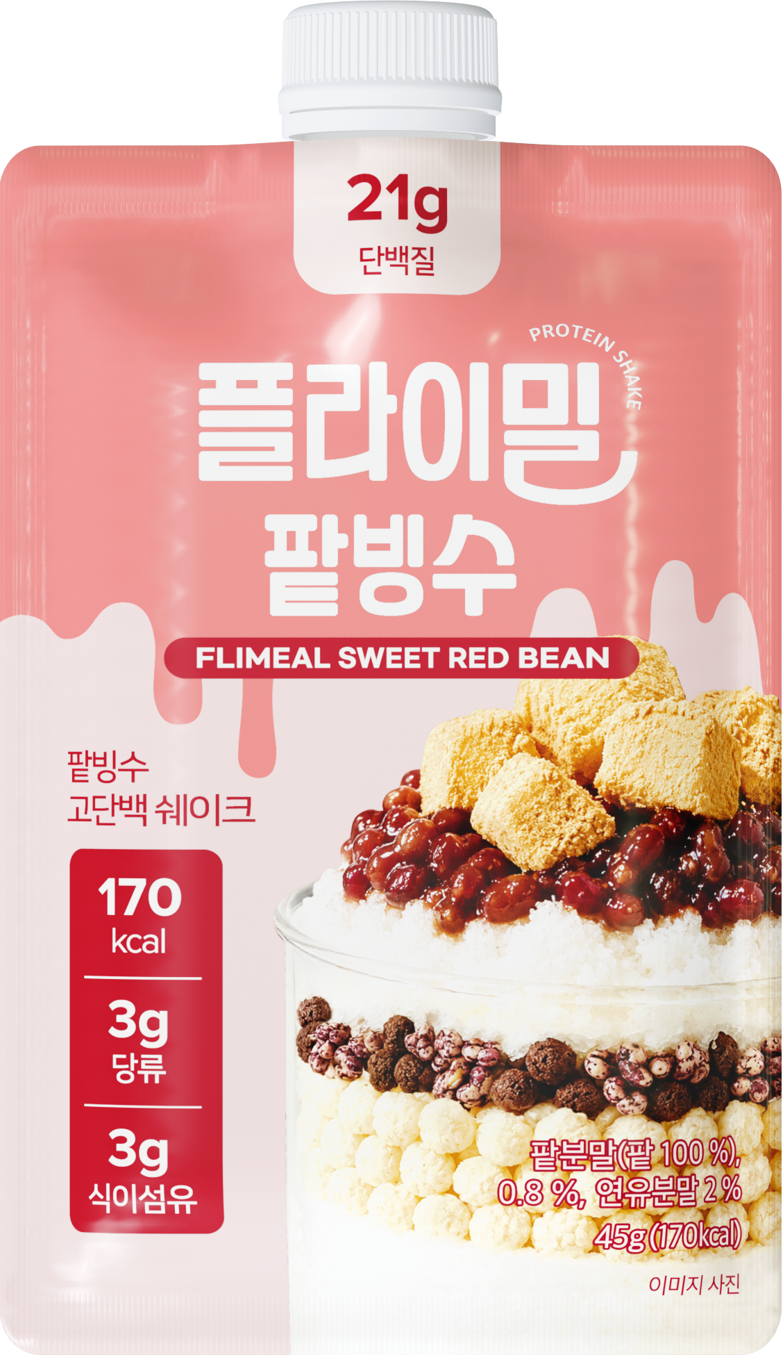 [NEW ITEM] Flimeal Sweet Red Bean Protein Shake Pouch 315g (45g*7ea)