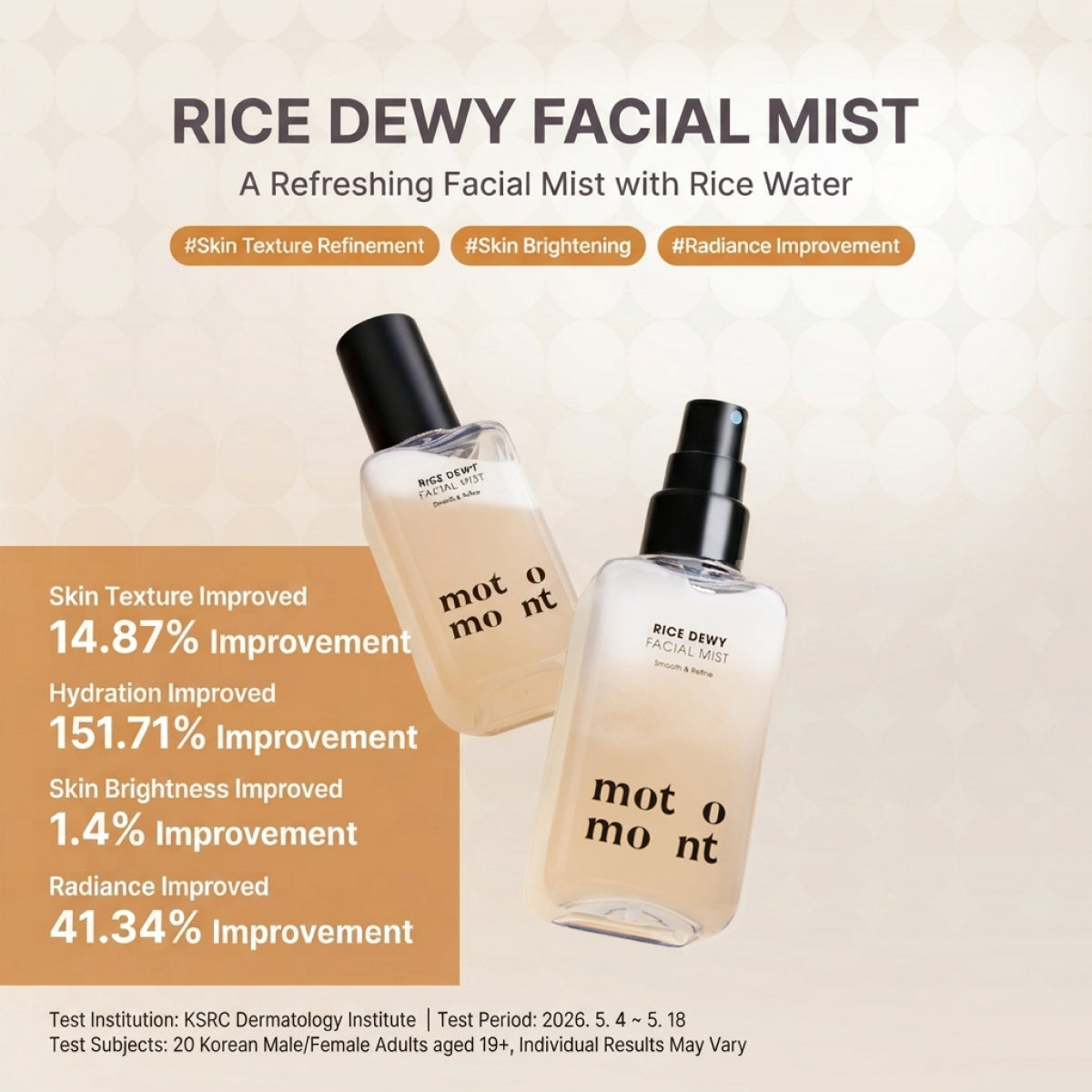 motomont Matcha Calm & Rice Dewy Facial Mist Duo
