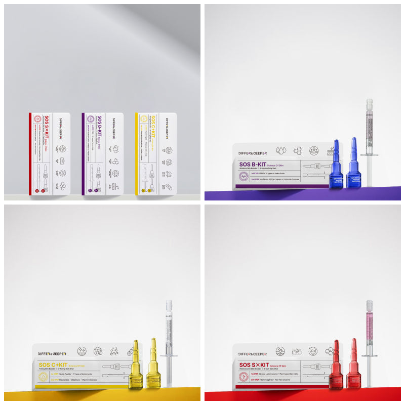 DIFFER&DEEPER S.O.S B+C+S All Skin Rescue Trio Kit (B-Volume Kit + C-Toning Kit + S-Cure Kit)